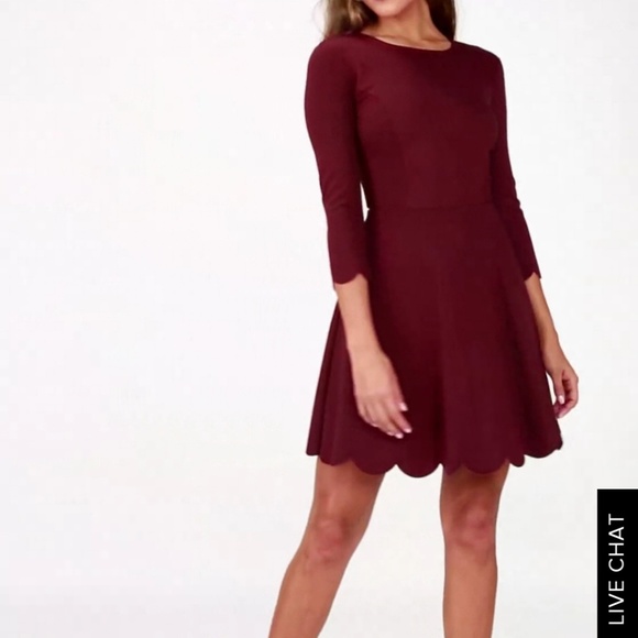 Lulus Dresses & Skirts - Lulus Cumulonimbus Clouds Burgundy Skater Dress